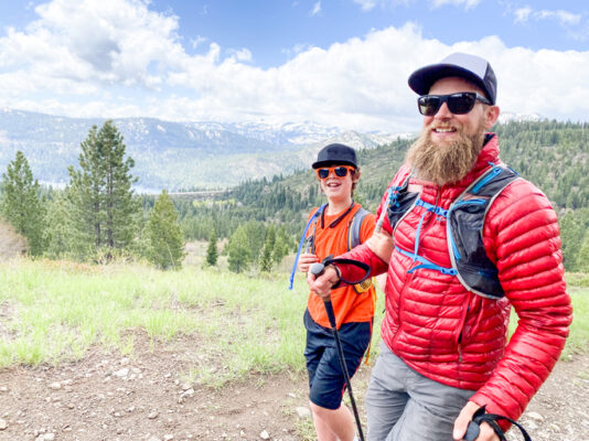 Father and Son Hiking Lake Tahoe