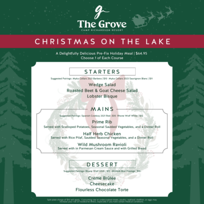 Christmas Grove Menu